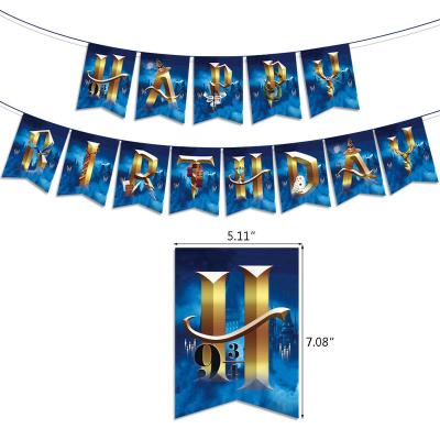 China New Design Harr_y Potter Paper Party Supplies Happy Birthday Decorating Kit, Cake Topper Banner Cupcake Balloon Toppers For Kids for sale