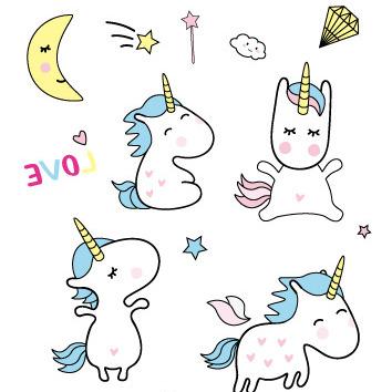 China Beauty Unicorn Tattoo Kids Unicorn Party Decorations Supplies Girls Great Gifts for Children's Birthday Party for sale