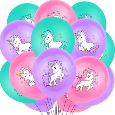 China 12 Inch Dreamy Unicorn Latex Balloon for Girls Birthday Baby Shower Party Supplies for sale