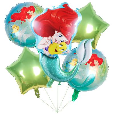 China Popular Kids Birthday Party Decorations Set Inflatable Mermaid Foil Cartoon Small Balloons for sale