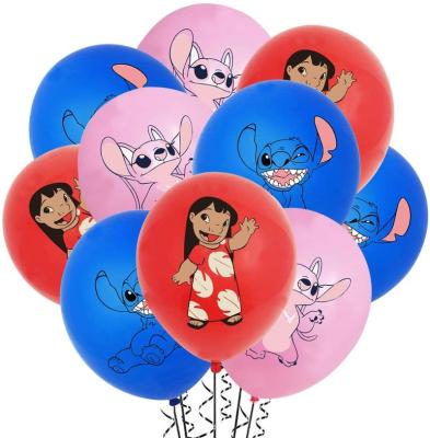 China Beauty Decorations 12 Inch Dot Birthday Balloons For Lilo Kids Party Decoration Latex Balloon Package for sale