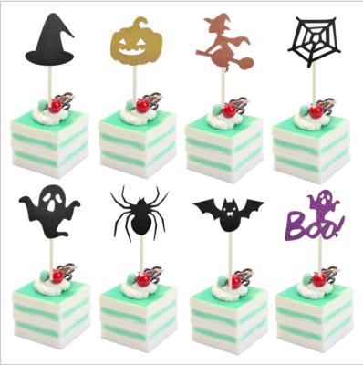 China Glittery Cupcake Paper Toppers Halloween Decoration for Holiday Party Supplies for sale