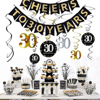 China Cheering Beauty Decorations Birthday Party Decorations 30th To 30 Years Banner Party Supplies Birthday Decorations for sale