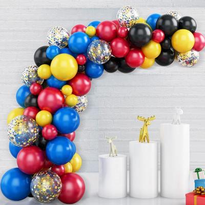 China Toy Story Themed Balloon Arch Garland Kit 105PCS Graduation Party Black Red Blue Latex Balloons with Confetti Party Balloons for Birthday Decor for sale