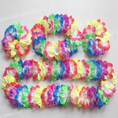 China Party Decoration DAJIN Hawaii Party Decoration Flower and Festival Necklace Leu Hawaiian Lei In Sets for sale