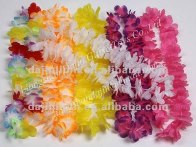 China Any is ok plastic flower leis/polyester leis/luau Hawaiian leu for sale