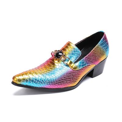 China Durable High Heel Colorful Men's Formal Business Oxford Shoes To Wedding Toe Stud Decoration Headed for sale