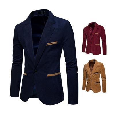 China Wholesale Single Breasted Single Button Lapel Anti-wrinkle Factory Suit Corduroy Blazer Jackets for sale