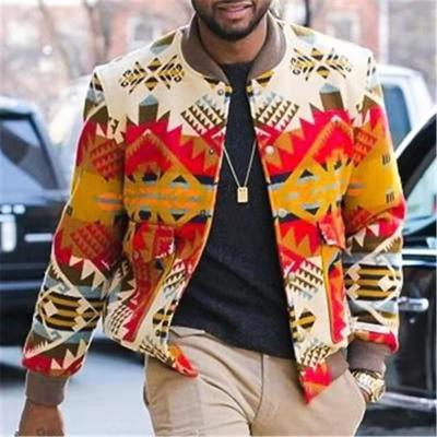 China Fashion Waterproof Printing Long Sleeved Men Slim Casual Bomber Jacket for sale