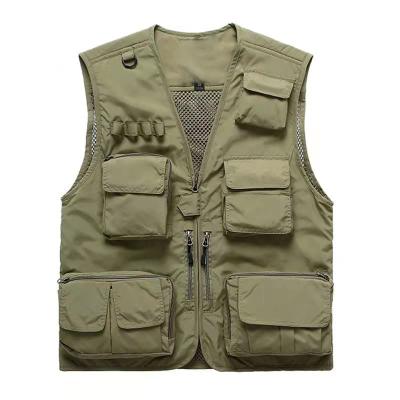 China Anti-wrinkle Men Sheep Motorcycle Biker Chest Pocket Leather Vest for sale