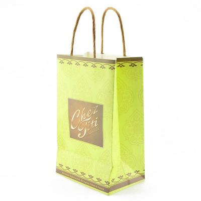 China Cheap Color Print Kraft Paper Bag Eco - Friendly Shopping Recyclable for sale