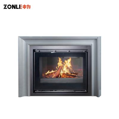 China Manufacture ZLR18 Modern European Style Cast Iron Insert Wood Fireplace for sale