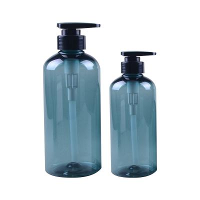 China 400ml Shampoo Bottle Cosmetic Use PET Plastic Body Customized Cylinder Industrial BEAUTY Pump Cap Bullet Color Outer PACKAGING Liquid for sale