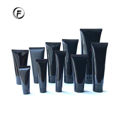 China Cosmetics 100g 100ml tube black plastic packaging, milk packaging cleaning bottles, squeeze bottle for sale