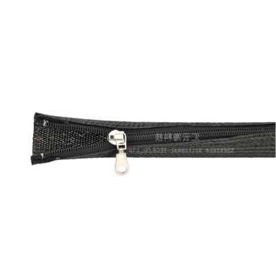 China High Coverage Rate PET Zipper Sleeving For Cable Protection Neoprene Cable Braided Sleeving And Cable Management for sale