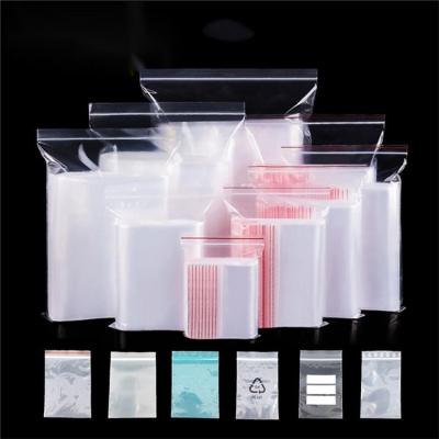 China Hot sale recyclable printed plastic small thickened ziplock bag jewelry food wholesale storage PE transparent ziplock bag for sale