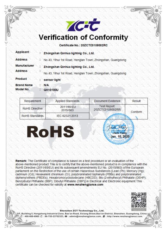 RoHS - Ningbo Inlite Electronics Co., Ltd.