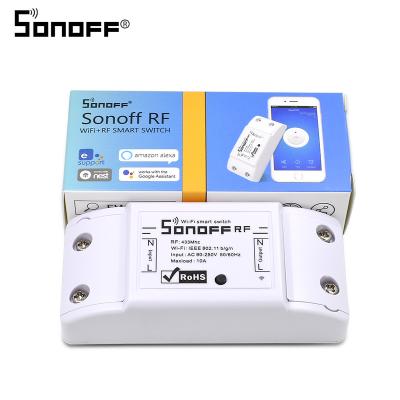 China Fireproof ABS 433Mhz Sonoff WiFi Home With RF Receiver Time Switch Remote Control Smart Radio for sale