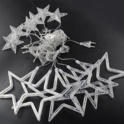 China 8 modes can create various effects according to your needs Christmas decoration lamp UK EU/USA star LED string light plug LED star curtain light for sale