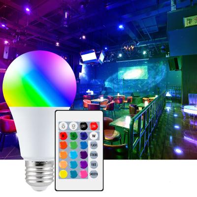 China Alibaba Residential Lighting For E27 16 Color RGB A60 E27 LED Remote Control Bulb for sale