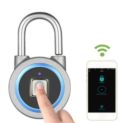 China Waterproof Stainless Steel Aluminum Alloy Fingerprint Padlock Safty Door Locks BT Smart Protection Locks for sale