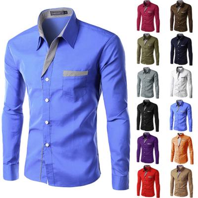 China 2022 New Arrivals Anti-wrinkle OEM ODM Men's Classic Fit Diffusion-Collar Pattern No-Iron Shirt for sale