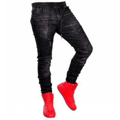 China 2022 New Arrival Breathable Fashion Ripped For Skinny Fringed Zipper Slim Denim Mens Biker Pants Distressed Black Ripped Pants Jeans for sale