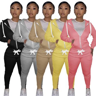 China 2021 Autumn New Arrival Ladies Sweatpants Joggers Women Pants Stacked Two Piece Set Breathable for sale