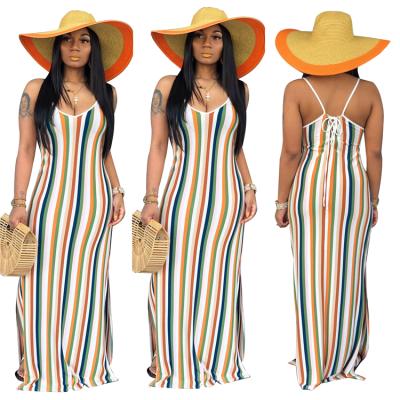 China Women 2021 Autumn New Arrival Boutique Mujer Dress Summer Breathable Casual Strapless Loose Print Colorful Party Wear Long Dresses for sale