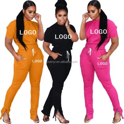 China 2021 Breathable Hot Sale Women Fashion Sweatsuit Solid Color Teams 2 Piece Set Clothing Long Sleeve Tracksuits for sale