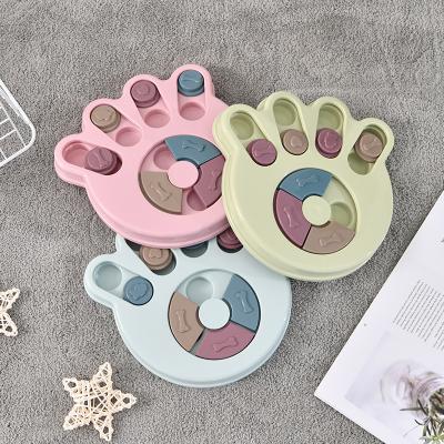 China Low MOQ PP Sustainable Cat Paw Print Toy Dog Food Dog Eating Prevention Dog Bowl Supplies Pets To Eat Educational Bowls for sale