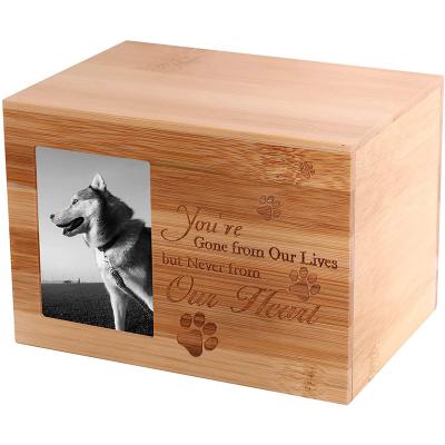 China Sustainable Bamboo And Wooden Pet Urn Sealed Pet Home Casket Buried Cats And Dogs Died Memorial Wooden Box for sale