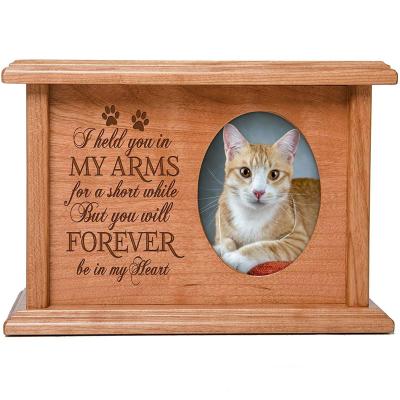 China Beech Pet Viable Urns Framed Pet Shop Pet Shop Pet Supplies Casket Dog and Cat Ashes Wooden Funeral Box for sale