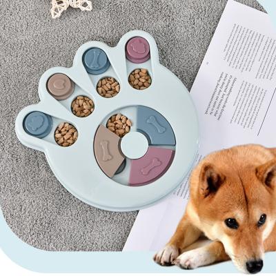 China Adjustable Export Quality Pet Toy Dog Turntable Food Dog Viable Bowl Promote Appetite Interactive Educational Dog Bowl for sale