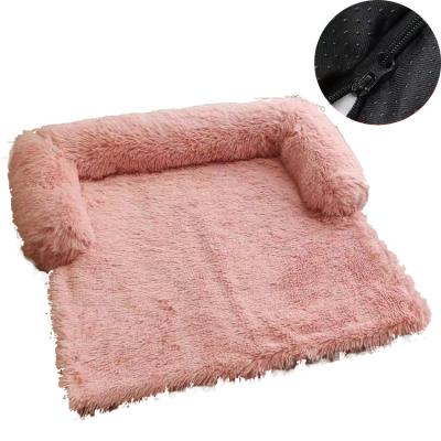 China Durable Long Plush Cat Cushion Dog Kennel Soft Pet Warm Keeping Mattress for Cats and Dogs Pet Sofa Bed Blanket for sale