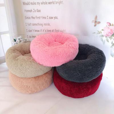 China High Quality Viable Fur Bed Faux Dog Sofa Bed Donut Cuddler Luxury Dog Bed for sale