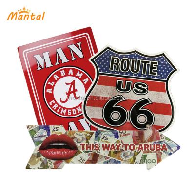 China US Man Cave Home Decor Full Color Custom Painted Metal Craft Tin Sign Wall Hanging for sale