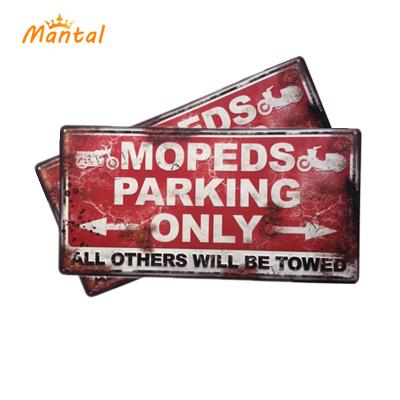 China Europe Customize Motorcycle Vintage Tin Sign Embossed Plate Rustic Cheap Metal Tin Sign Plates for sale