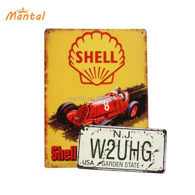 China Europe Retro Vintage Metal Decorative Embossed Tin Sign Customized Poster for sale