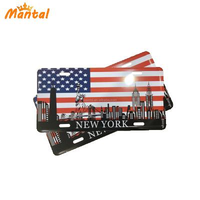 China USA Flag Metal Gray Map Plate 30*15cm 30*15cm, Customer Size for sale