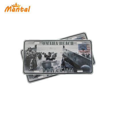 China American OMAHA BEACH Custom Unique Decorative License Plates 30*15cm for sale