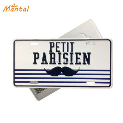 China France Article A Gray Card Decorative Funny Metal Plate Souvenir Aluminum Postcard for sale