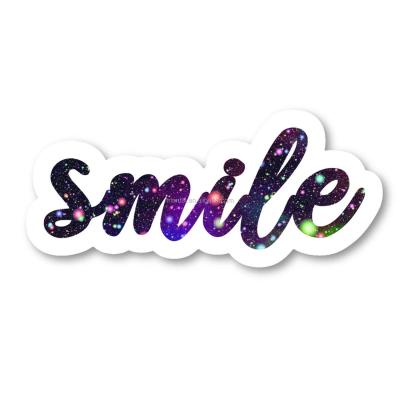 China Cartoon Sticker Smile Sticker Quotes Galaxy Inspired Stickers - Laptop Stickers for sale