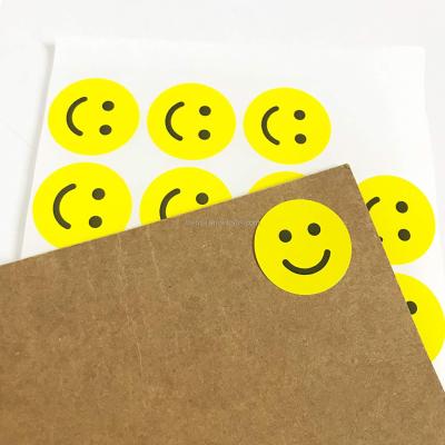 China Yellow Happy Stickers Smiley Face Cartoon Sticker for Encouragement and Decoration for sale