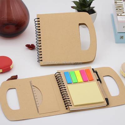 China Wholesale Eco Recycled Spiral Notepad Sticky Notebook Spiral Notebook With Pen for sale