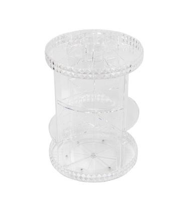 China Cosmetics Transparent 360 Degree Rotating Viable Creative Rotating Storage Box Jewelry Skin Care Product Storage Organizer Ladies Gift for sale