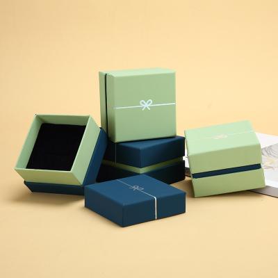 China Gift & Custom Gift Box Necklace Jewelry Craft Logo Bracelet Ring Box Bowknot Packaging Paper Box Color Pendant Organizer for sale