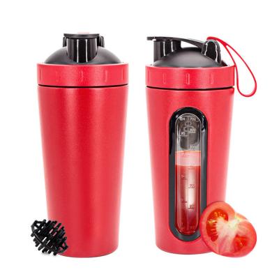 China Sustainable 700ml Stainless Steel Shake Mug With Visible Scale Design for sale