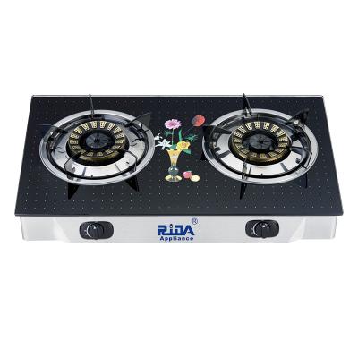 China Portable made in china top stainless steel cast iron gas stove tempered glass gas cooktop glass cooktop for sale