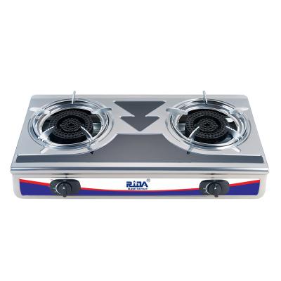 China Hotel Stainless Steel Double Flame Burner Gas Stove Cooktop Orange Honeycomb Cooktop Large Gas Cooker for sale